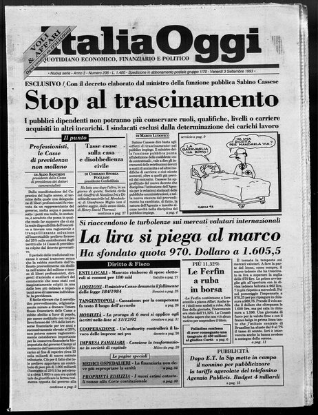 Italia oggi : quotidiano di economia finanza e politica